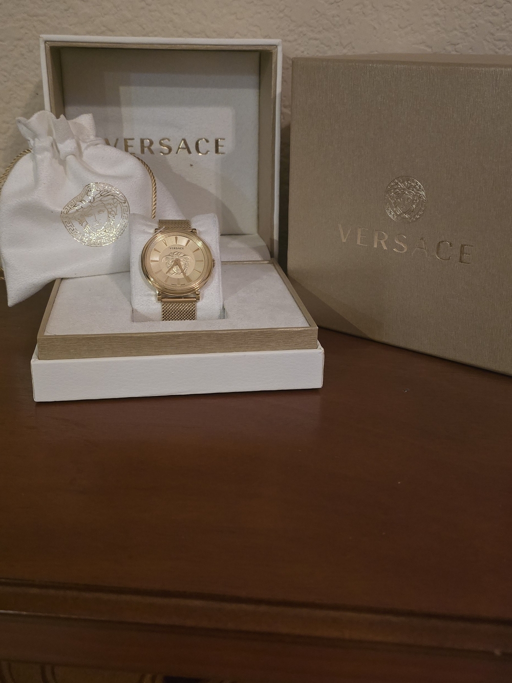 Versace Gold Mesh Bracelet Watch